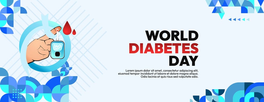 World Diabetes Day banner for awareness and concern. Geometric banner for International Diabetes Day. vector