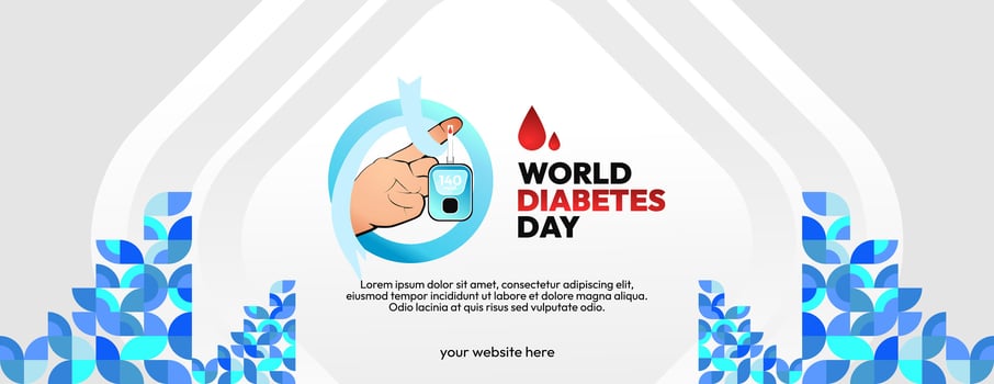 World Diabetes Day banner for awareness and concern. Geometric banner for International Diabetes Day. vector