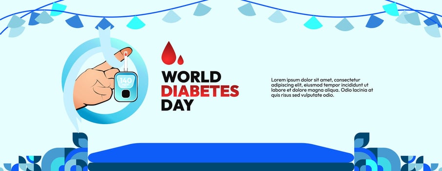 World Diabetes Day banner for awareness and concern. Geometric banner for International Diabetes Day. vector