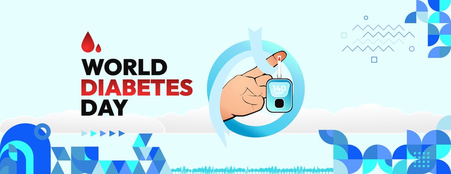 World Diabetes Day banner for awareness and concern. Geometric banner for International Diabetes Day. vector