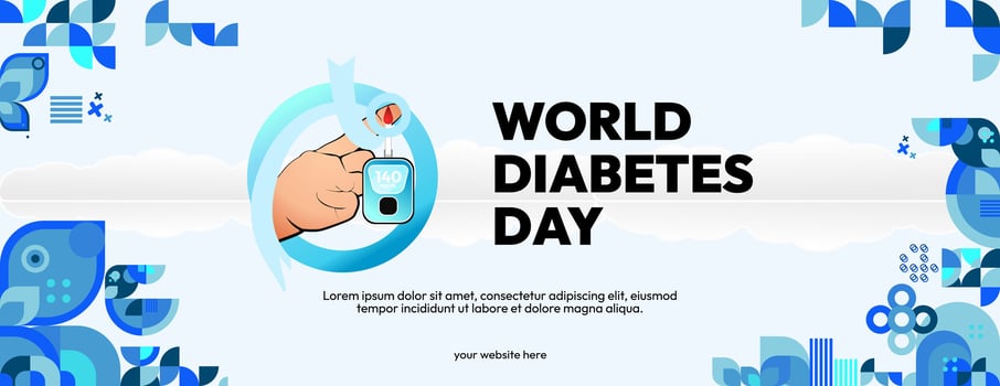 World Diabetes Day banner for awareness and concern. Geometric banner for International Diabetes Day. vector