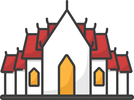 Temple icon, Thailand flat icons, flat Color Line. png