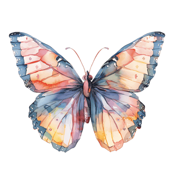 AI generated Ethereal Watercolor Butterfly Clipart png