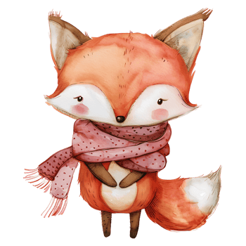 AI generated Small Fox in Watercolor Clipart png