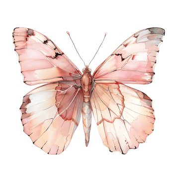 AI generated Delicate Butterfly Illustration in Watercolor png