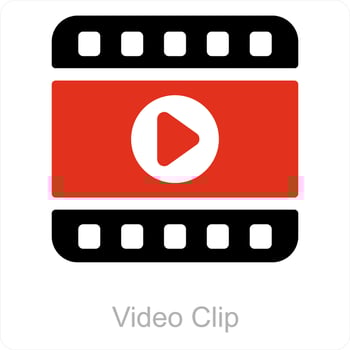 video clip and clip icon concept vector