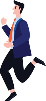 businessman running flat style isolate on background vector