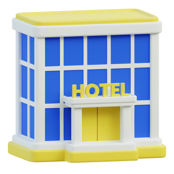 Hotel 3D icon design for poster banner png