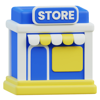 Store 3D icon design for poster banner png
