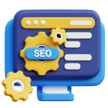 search engine optimization 3D icon design for poster, banner png