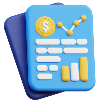 financial report 3D icon design for poster, banner png
