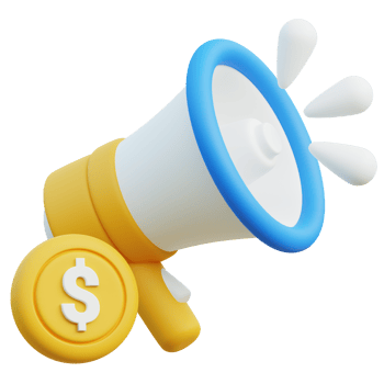paid promote 3D icon design for poster, banner png