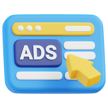 ads 3D icon design for poster banner png