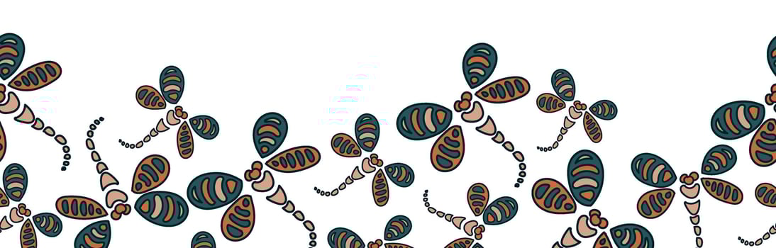 Illustration of the design of the dragonfly mascot logo. Curve decor design. Flat vector frame, silhouette illustration.