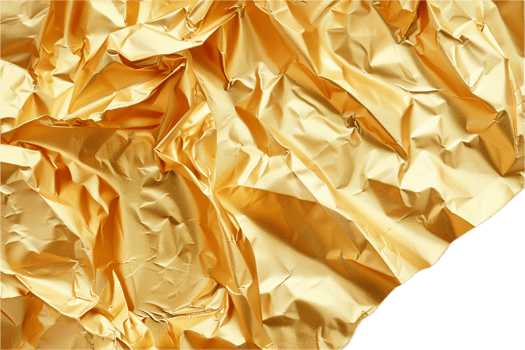 AI generated Crumpled Golden Foil Texture png