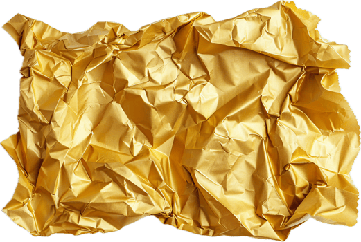 AI generated Crumpled Golden Foil Texture png