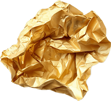 AI generated Crumpled Golden Foil Texture png