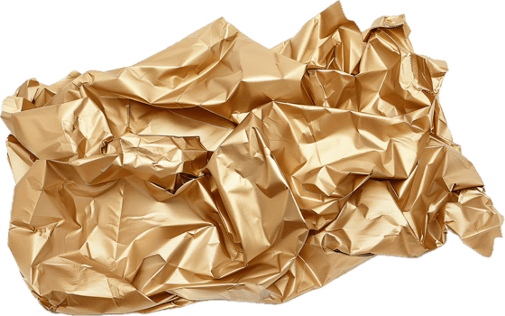 AI generated Crumpled Golden Foil Texture png