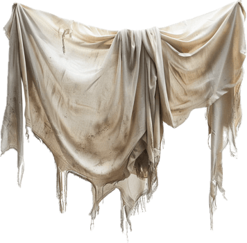 AI generated Dirty Old Fabric Draped png
