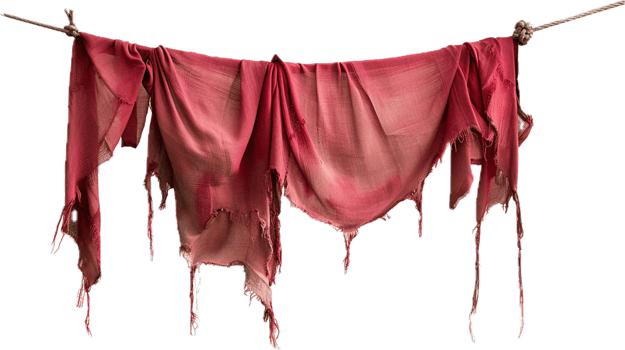 AI generated Dirty Old Fabric Draped png
