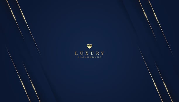 Elegant dark blue background with gold and glitter elements. modern luxury abstract background vector