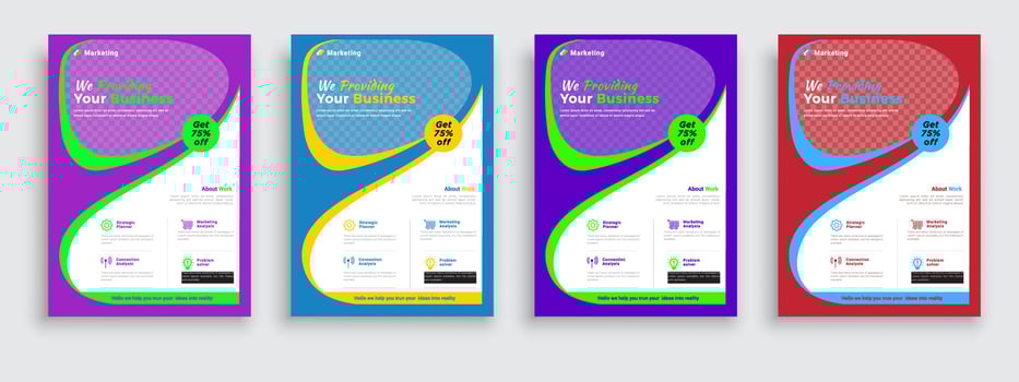 Corporate Business Flyer poster pamphlet brochure cover design layout background, two colors scheme, vector template in A4 size - Vector
