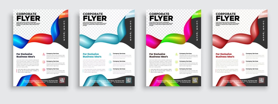 Corporate Business Flyer poster pamphlet brochure cover design layout background, two colors scheme, vector template in A4 size - Vector