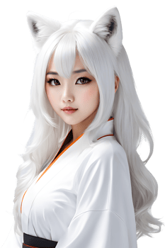 AI generated Fox girl cute transparent background png