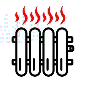 hot battery, radiator icon vector illustration symbol