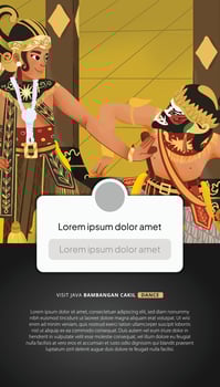 Social Media post idea with Indonesia dancer illustration cell shaded style vector