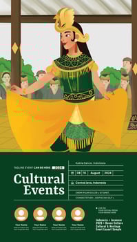 Cell shaded hand drawn illustration of Indonesian culture Kukila Dance Surakarta vector