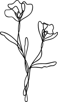 Flower Line Art, Continuous Line Floral Design vector