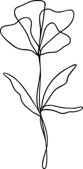 Flower Line Art, Continuous Line Floral Design vector