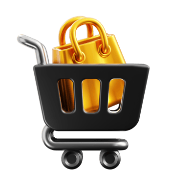 3D Trolley icon on transparent background png