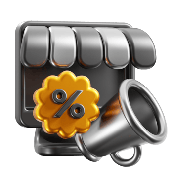 3D Online Promotion icon on transparent background png