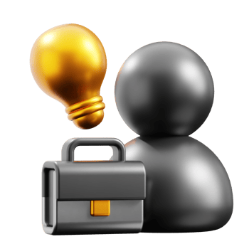 3D Creative Person icon on transparent background png