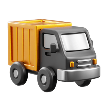 3D Cargo Truck icon on transparent background png