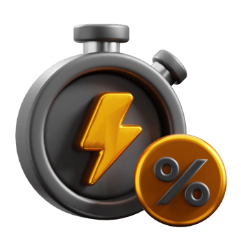 3D Flash Sale icon on transparent background png