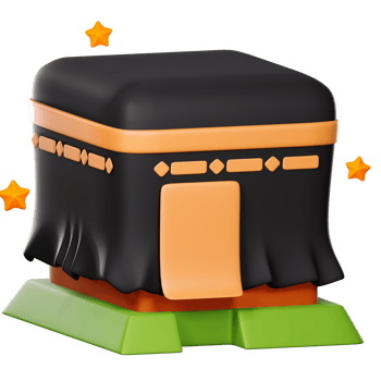 3D Kaaba icon on transparent background png