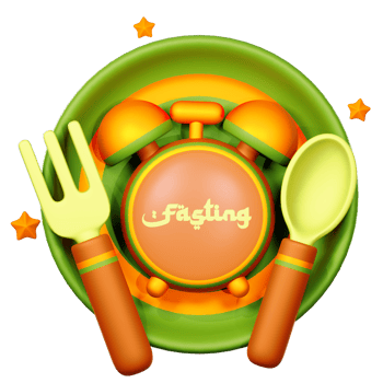 3D Fasting icon on transparent background png