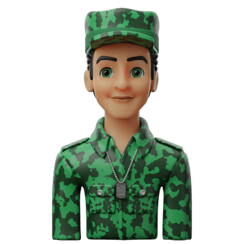 3D Avatar Character Illustration male soldier png