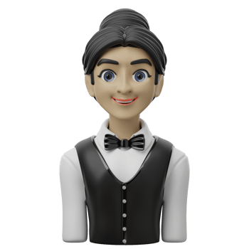 3D Avatar Character Illustration female waiter png