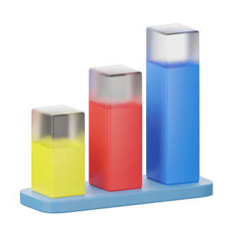 3D Illustration bar chart png