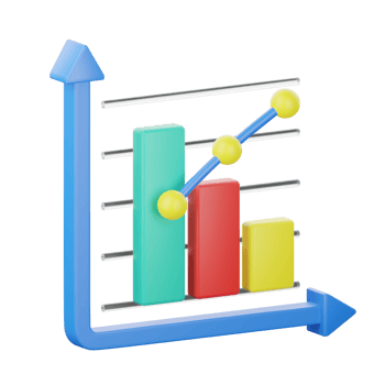 3D Illustration pareto chart png