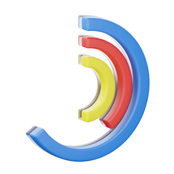 3D Illustration radial column chart png