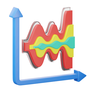 3D Illustration steamgraph chart png