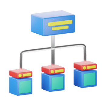 3D Illustration network diagram chart png