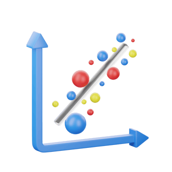 3D Illustration scatter plot chart png