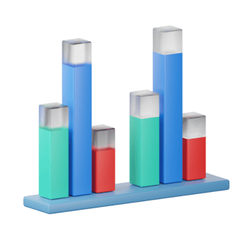 3D Illustration histogram chart png