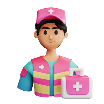 3D Illustration male paramedic png